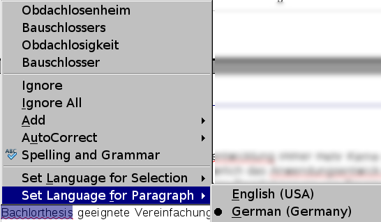 Bachlorthesis OpenOffice.org Spellchecker